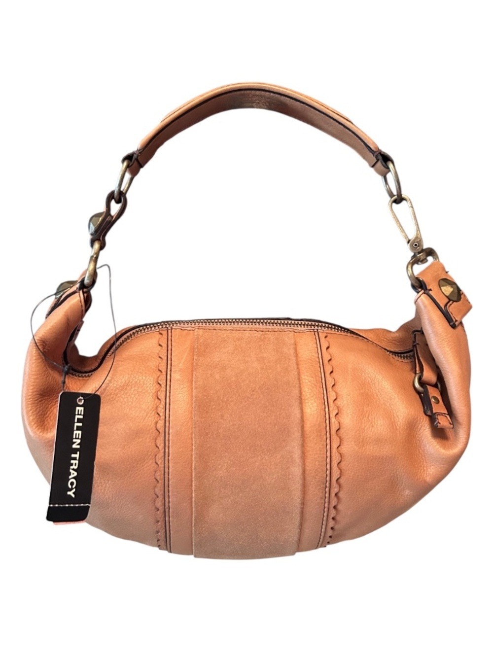 NWT Ellen Tracy Leather & Suede Hobo Shoulder Bag